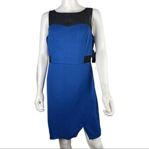 NWT Kensie Textured Blue Sleeveless Mini Dress L